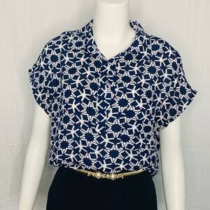 🦩2/$25 PLEIONE / Collared Cap Sleeve Top - Size S